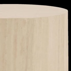 Ygo Piedestals LIVA S/2 Rond Travertijnlook| Salontafels & Bijzettafels