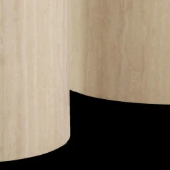 Ygo Piedestals LIVA S/2 Rond Travertijnlook| Salontafels & Bijzettafels