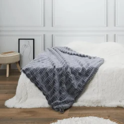 Ygo Plaid ABBIA Faux Fur Grijs| Sierkussens & Plaids