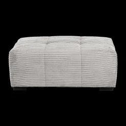 Ygo Poef LORETO Rib Lichtgrijs 119x100| Poufen & Voetenbanken