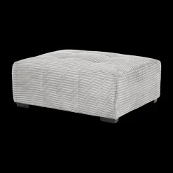 Ygo Poef LORETO Rib Lichtgrijs 119x100| Poufen & Voetenbanken
