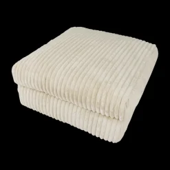 Ygo Poef PROSPERO Rib Ecru 105x105| Poufen & Voetenbanken