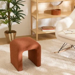 Ygo Pouf SEVGIR U-vorm Bouclé Terracotta| Poufen & Voetenbanken