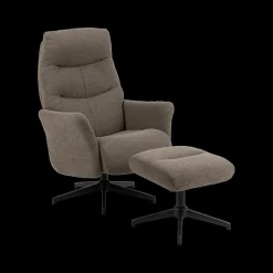 Ygo Relaxfauteuil HALDOR met poef Monza Taupe| Relaxen