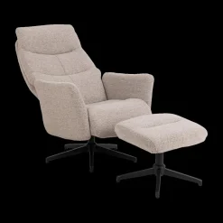 Ygo Relaxfauteuil HALDOR met Poef Monza Beige| Relaxen