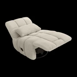 Ygo Relaxfauteuil RONALDO Ribfluweel Greige| Fauteuils