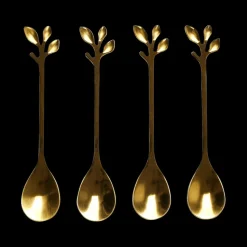 Ygo S/4 Koffielepel FEUILLI Rvs Goud| Bestek