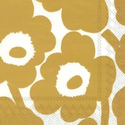 Ygo S/20 Servet UNIKKO Wit/Goud| Tafellinnen & -Textiel