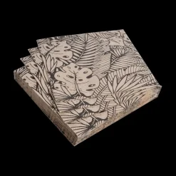 Ygo S/20 Serviet FEUILLE Zwart| Tafellinnen & -Textiel