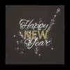 Ygo S/20 Serviet HAPPY NEW YEAR Zwart| Tafellinnen & -Textiel