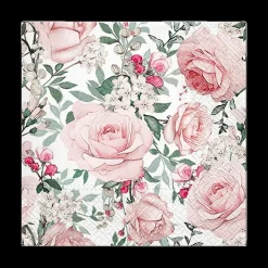 Ygo S/20 Serviet ROSES Rozen Roze| Tafellinnen & -Textiel