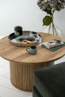 Ygo Salontafel Ø70 COLVAS Hout Naturel| Salontafels & Bijzettafels