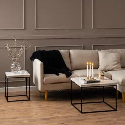 Ygo Salontafel AGNES Travertijnlook 60x45| Salontafels & Bijzettafels
