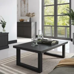 Ygo Salontafel CASTELLO 130x65 Zwarte Eik| Salontafels & Bijzettafels