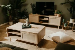 Ygo Salontafel EIVISSA Sonoma Eik/Riet| Salontafels & Bijzettafels