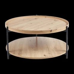 Ygo Salontafel JACOB Ø80 M/Onderblad Oude Eik| Salontafels & Bijzettafels
