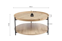 Ygo Salontafel JACOB Ø80 M/Onderblad Oude Eik| Salontafels & Bijzettafels