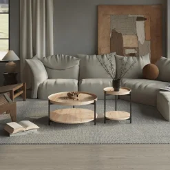Ygo Salontafel JACOB Ø45 M/Onderblad Oude Eik| Salontafels & Bijzettafels