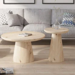 Ygo Salontafel LELIE Ø45 Kolompoot Oude Eik| Salontafels & Bijzettafels