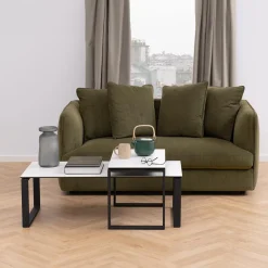 Ygo Salontafel MARCO S/2 Keramiek Wit/Metal Zwart| Salontafels & Bijzettafels