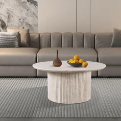 Ygo Salontafel PORTO Ø80 Travertijnlook| Salontafels & Bijzettafels