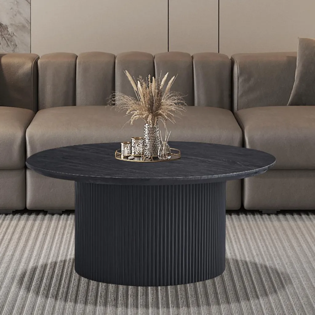 Ygo Salontafel PORTO Decor Donkerbruin Ø80| Salontafels & Bijzettafels