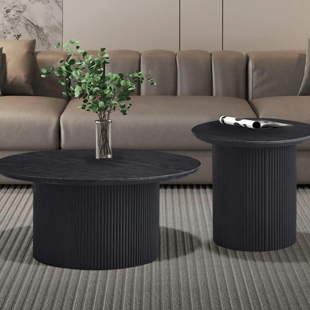 Ygo Salontafel PORTO Decor Donkerbruin Ø80| Salontafels & Bijzettafels