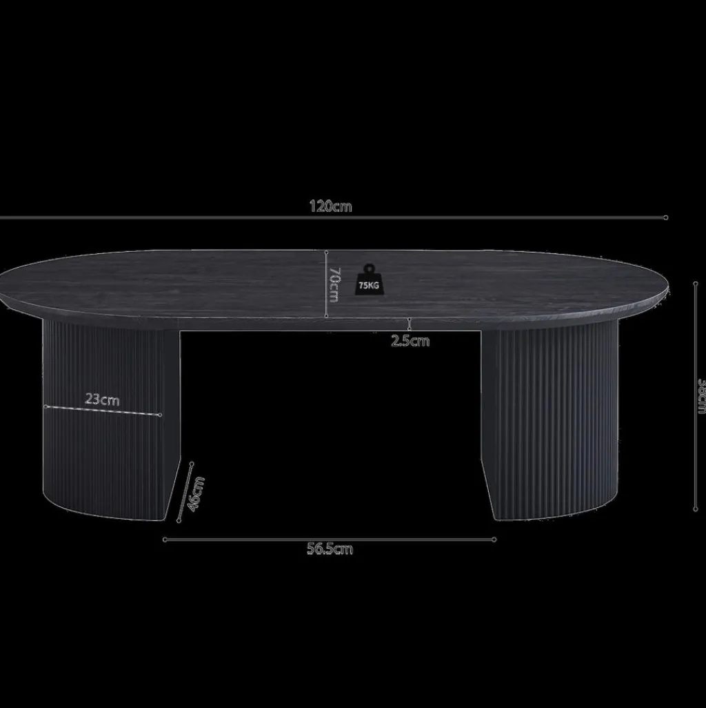 Ygo Salontafel PORTO Decor Donkerbruin 120x70| Salontafels & Bijzettafels