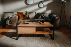 Ygo Salontafel ROCKY 100x55 Artisan Eik/Anthraciet| Salontafels & Bijzettafels