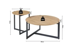 Ygo Salontafel ROWAN S/2 Oude Eik| Salontafels & Bijzettafels