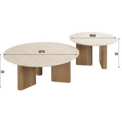 Ygo Salontafel S/2 AUDE Ø76/Ø58| Salontafels & Bijzettafels