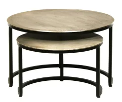 Ygo Salontafel set CELIA verouderd zilver| Salontafels & Bijzettafels