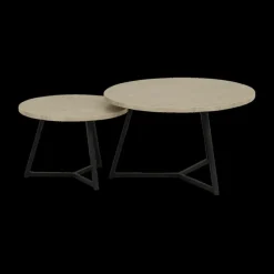 Ygo Salontafel Set van 2 ZYAN Misty Oak| Salontafels & Bijzettafels