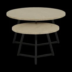 Ygo Salontafel Set van 2 ZYAN Misty Oak| Salontafels & Bijzettafels