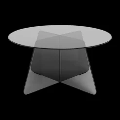 Ygo Salontafel SKOGA Ø80 Glass Smoked| Salontafels & Bijzettafels