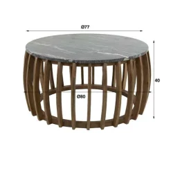 Ygo Salontafel SKY Ø77 zwart marmer| Salontafels & Bijzettafels