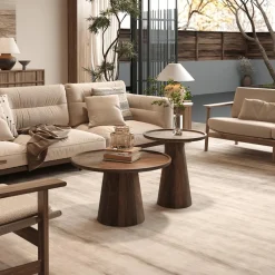 Ygo Salontafel TIAGO Ø45 Mango Lichtbruin| Salontafels & Bijzettafels