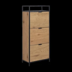 Ygo Schoenenkast BOKSKAP 3L/Legger (Wild Oak), B56-H129-D30| Schoenkasten & Rekken