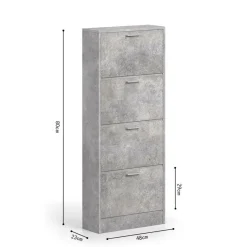 Ygo Schoenenkast MAUI 4L Beton| Schoenkasten & Rekken