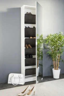Ygo Schoenenkast RAPHAEL 1D/Sp, B50-H180, Wit| Schoenkasten & Rekken