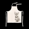 Ygo Schort FARM-CAT Wit/Zwart| Keukenlinnen