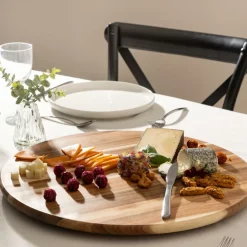 Ygo Serveerplank ACARA Ø50 Draaiend Acacia Bruin| Servies|Tafelaccessoires