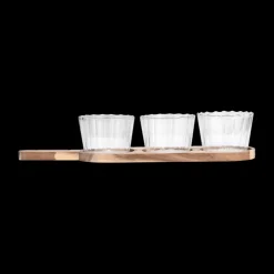 Ygo Serveerset MEDEA Acacia/3Potjes Glas| Tafelaccessoires|Servies