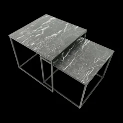 Ygo Set van 2 bijzettafels MIC Marble Noir| Salontafels & Bijzettafels