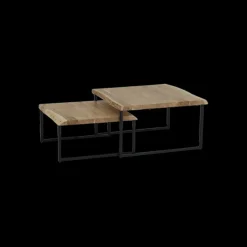 Ygo Set van 2 salontafels ETHAN Massief Acacia naturel| Salontafels & Bijzettafels