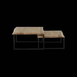 Ygo Set van 2 salontafels ETHAN Massief Acacia naturel| Salontafels & Bijzettafels