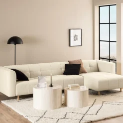 Ygo Set van 2 salontafels LIVA Travertijnlook| Salontafels & Bijzettafels