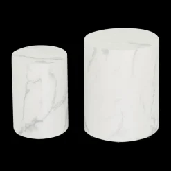 Ygo Set van 2 Salontafels RIKA Wit Carrara Marmer| Salontafels & Bijzettafels