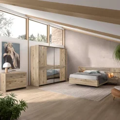 Ygo Slaapkamer ILJA: Kleerkast B280 + Bed 180x200/2 Nachttafels + Commode B111| Slaapkamers