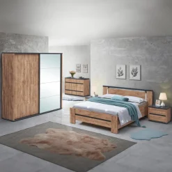 Ygo Slaapkamer PIPPA: Kleerkast 220cm + Bed 180x200 + 2x Nachttafel B58| Slaapkamers